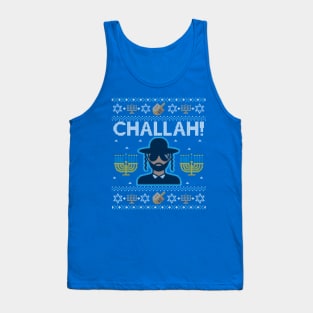 Funny Ugly Hanukkah Sweater, Challah Gangster Tank Top